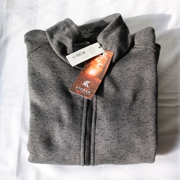 NWT KYODAN Women's Jacket Black Melange Outdoor Sweater Full Zip Size Medium - Picture 10 of 10